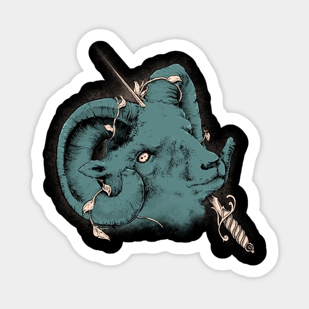 Goat Stab Color Edition Sticker by KacperGilka